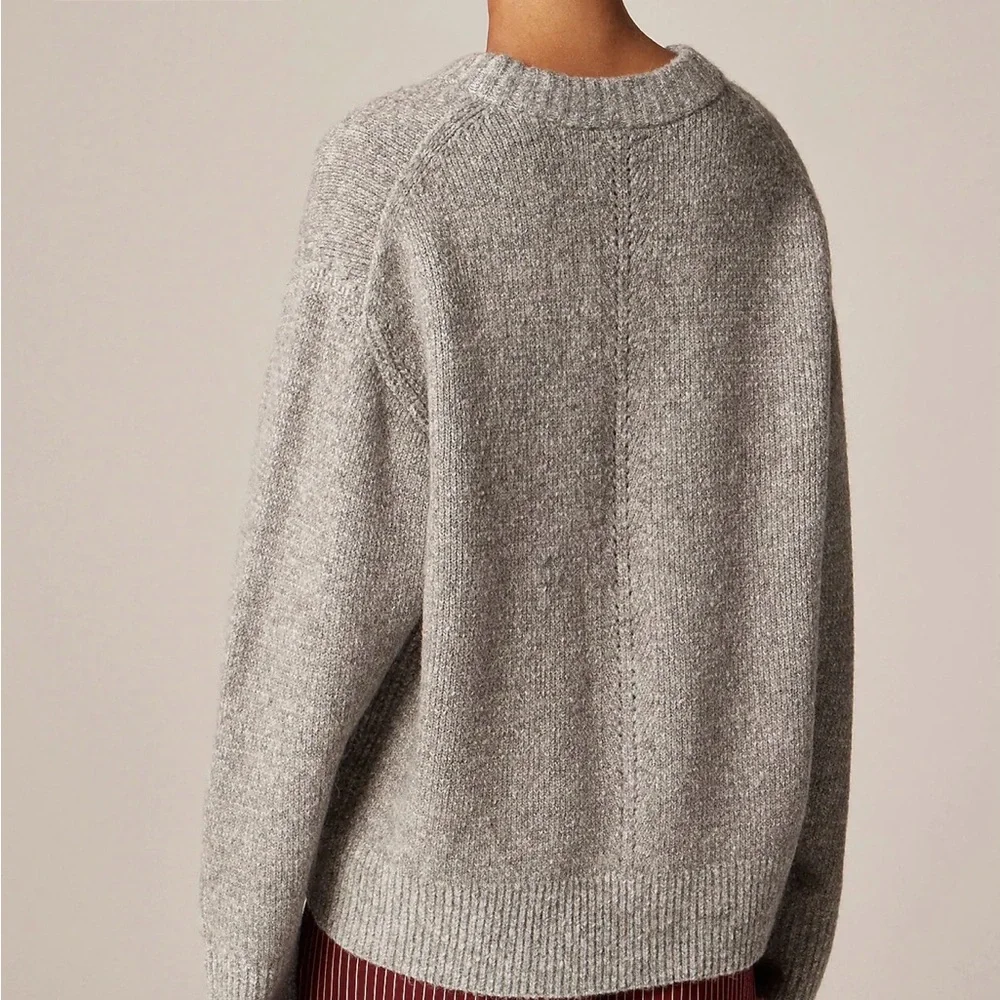 J. Crew Relaxed Crewneck Pullover Heather Ash Dove size Small